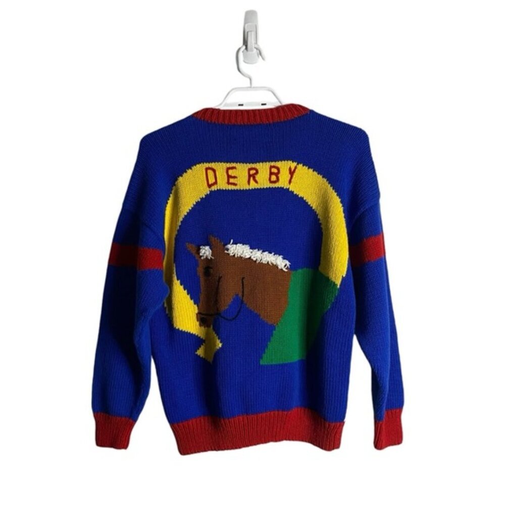 Vintage Handmade 100% Cotton Crewneck 3D Derby Knit Sweater - Picture 7 of 8